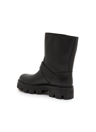  - PRADA - Stride Leather Biker Boots