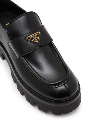 Detail View - Click To Enlarge - PRADA - Stride Leather Loafers