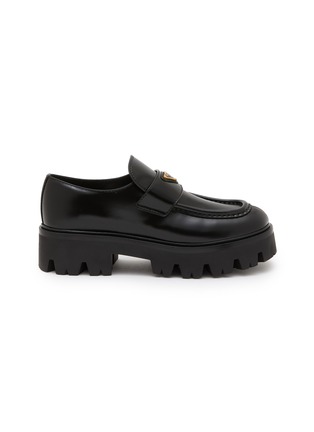 Main View - Click To Enlarge - PRADA - Stride Leather Loafers