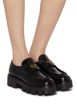 PRADA | Stride Leather Loafers | Women | Lane Crawford