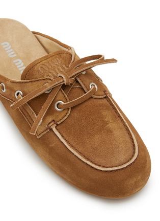 Detail View - Click To Enlarge - MIU MIU - Faded Suede Mules