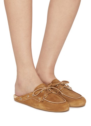 Figure View - Click To Enlarge - MIU MIU - Faded Suede Mules
