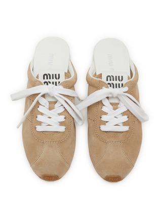 Detail View - Click To Enlarge - MIU MIU - Plume Suede Mules
