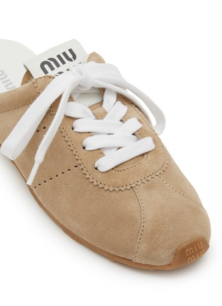 Detail View - Click To Enlarge - MIU MIU - Plume Suede Mules