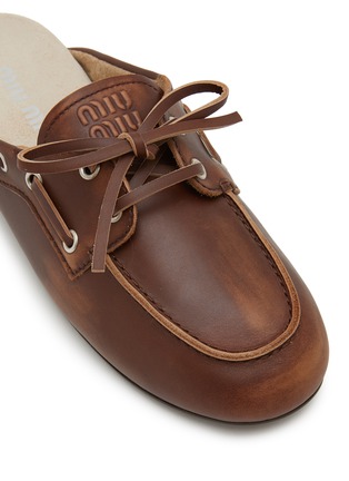 Detail View - Click To Enlarge - MIU MIU - Faded Leather Mules