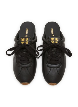 Detail View - Click To Enlarge - MIU MIU - Plume Leather Mules