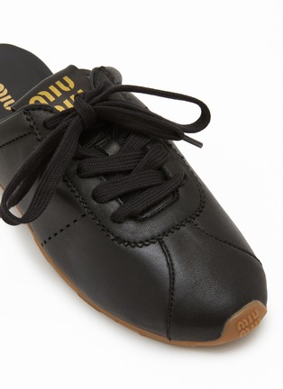 Detail View - Click To Enlarge - MIU MIU - Plume Leather Mules