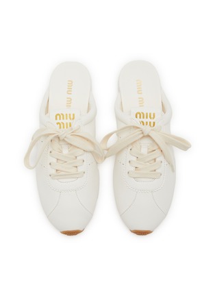 Detail View - Click To Enlarge - MIU MIU - Plume Leather Mules
