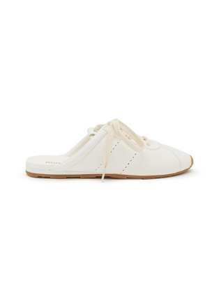 Main View - Click To Enlarge - MIU MIU - Plume Leather Mules