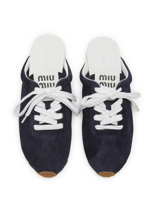 Detail View - Click To Enlarge - MIU MIU - Plume Suede Mules