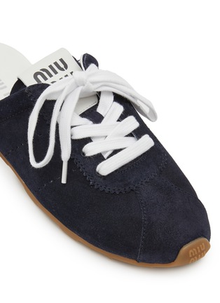 Detail View - Click To Enlarge - MIU MIU - Plume Suede Mules
