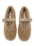 Detail View - Click To Enlarge - MIU MIU - Shearling Ballerine Mary Jane Flats
