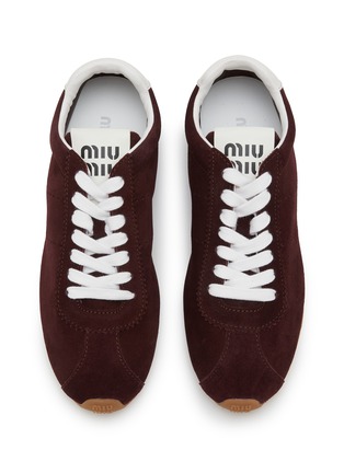 Detail View - Click To Enlarge - MIU MIU - Plume Suede Women's Sneakers