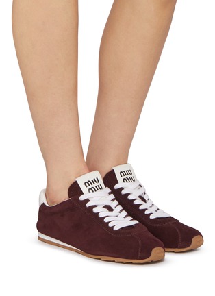 Figure View - Click To Enlarge - MIU MIU - Plume Suede Women's Sneakers