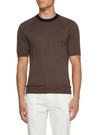 Main View - Click To Enlarge - EQUIL - Contrast Crewneck Cotton Knit T-shirt