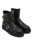Detail View - Click To Enlarge - ANN DEMEULEMEESTER - Buckle Grained Leather Ankle Boots
