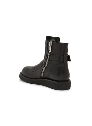  - ANN DEMEULEMEESTER - Buckle Grained Leather Ankle Boots