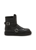 ANN DEMEULEMEESTER | Buckle Grained Leather Ankle Boots | Women