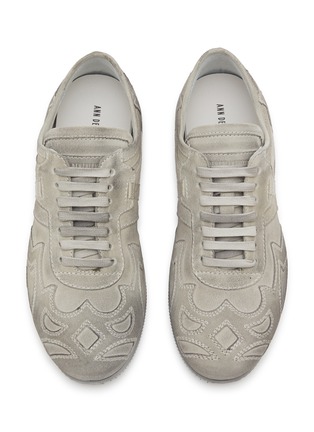 Figure View - Click To Enlarge - ANN DEMEULEMEESTER - Texan Stitching Suede Low Top Women's Sneakers
