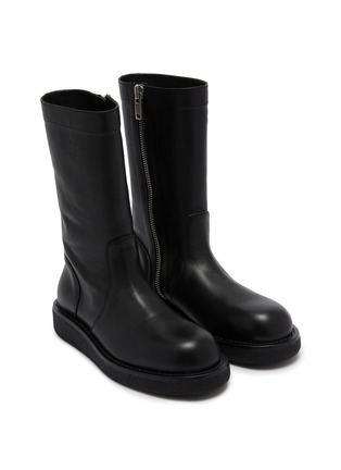 Detail View - Click To Enlarge - ANN DEMEULEMEESTER - Flat Mid Grained Shiny Calf Skin Boots