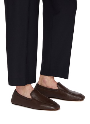 Figure View - Click To Enlarge - HENDERSON - Slip On Pebbled Deer Leather Loafers