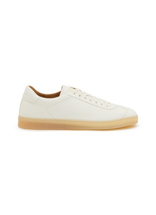 Main View - Click To Enlarge - HENDERSON - Lace Up Pebbled Deer Leather Men's Sneakers