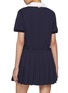 Back View - Click To Enlarge - SOUTHCAPE - Contrast Collar Pleated Dress