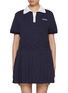 Main View - Click To Enlarge - SOUTHCAPE - Contrast Collar Pleated Dress