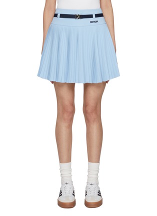Main View - Click To Enlarge - SOUTHCAPE - Buckled Belt Pleated Skirt