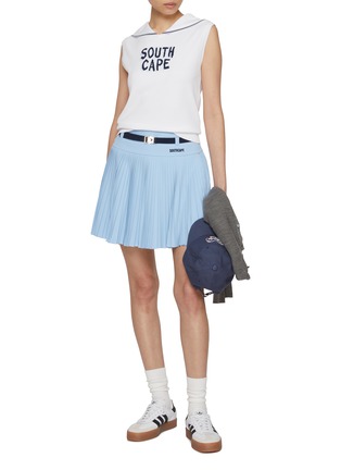 Figure View - Click To Enlarge - SOUTHCAPE - Buckled Belt Pleated Skirt