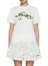 Main View - Click To Enlarge - SOUTHCAPE - Floral Print Logo Embroidered T-shirt