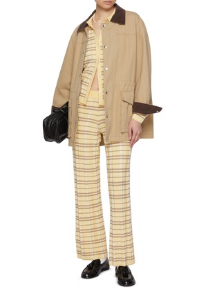 Figure View - Click To Enlarge - GUEST IN RESIDENCE - Plaid Flared Pants