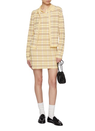 Figure View - Click To Enlarge - GUEST IN RESIDENCE - Plaid Polo Dress