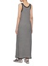 Back View - Click To Enlarge - GUEST IN RESIDENCE - Fine Stripe Silk Linen Maxi Dress
