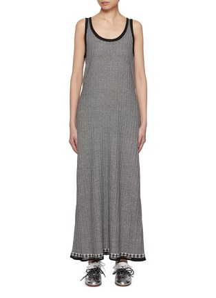 Main View - Click To Enlarge - GUEST IN RESIDENCE - Fine Stripe Silk Linen Maxi Dress