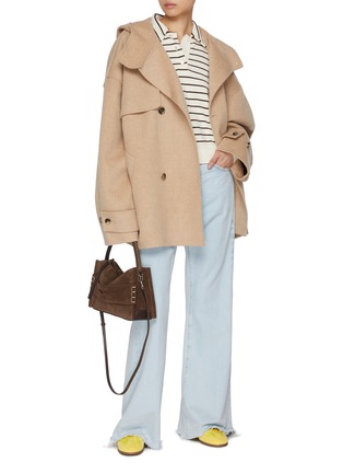 Figure View - Click To Enlarge - JW ANDERSON - Oversized Double Breasted Wool Peacoat