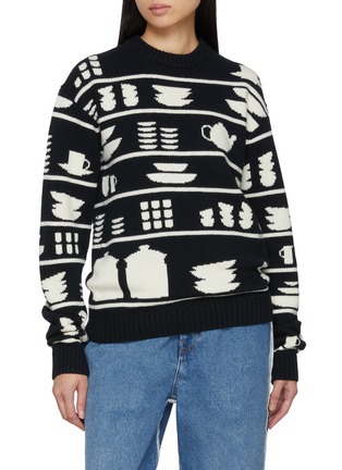 Main View - Click To Enlarge - JW ANDERSON - Crockery Jacquard Wool Sweater