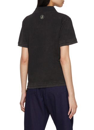 Back View - Click To Enlarge - JW ANDERSON - Washed Layered Cotton Polo Shirt