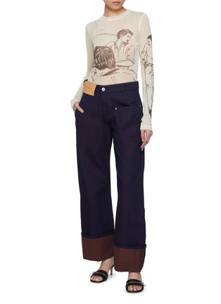 Figure View - Click To Enlarge - JW ANDERSON - Turn Up Twisted Workwear Jeans