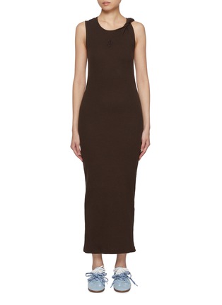 Main View - Click To Enlarge - JW ANDERSON - Anchor Embroidered Twisted Strap Dress