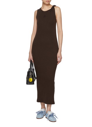 Figure View - Click To Enlarge - JW ANDERSON - Anchor Embroidered Twisted Strap Dress