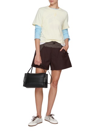 Figure View - Click To Enlarge - JW ANDERSON - Embroidered Anchor Panelled Cotton T-Shirt