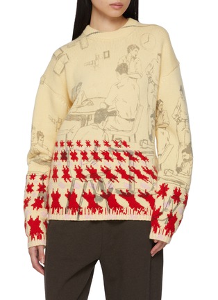 Main View - Click To Enlarge - JW ANDERSON - Printed Jacquard Wool Blend Sweater