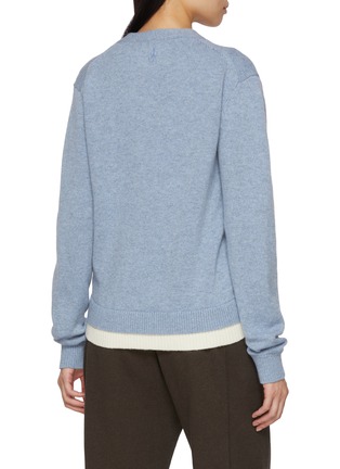 Back View - Click To Enlarge - JW ANDERSON - Contrast Layered Wool Cashmere Cardigan
