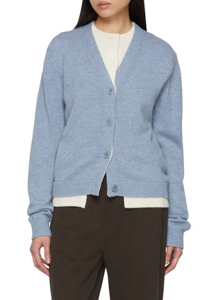 Main View - Click To Enlarge - JW ANDERSON - Contrast Layered Wool Cashmere Cardigan