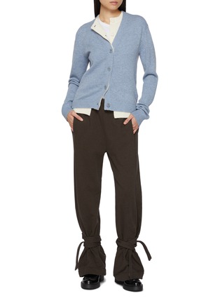 Figure View - Click To Enlarge - JW ANDERSON - Contrast Layered Wool Cashmere Cardigan