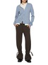 Figure View - Click To Enlarge - JW ANDERSON - Contrast Layered Wool Cashmere Cardigan