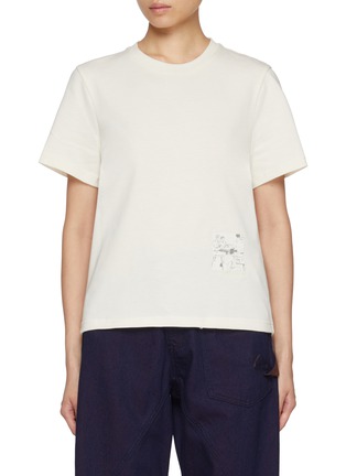 Main View - Click To Enlarge - JW ANDERSON - Rugby Scene Printed Cotton T-Shirt
