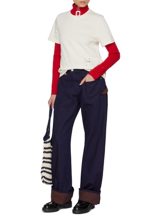 Figure View - Click To Enlarge - JW ANDERSON - Rugby Scene Printed Cotton T-Shirt