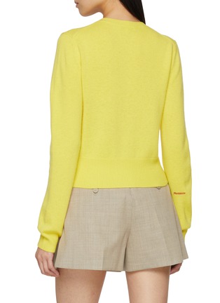 Back View - Click To Enlarge - JW ANDERSON - Contrast Embroidered Wool Cardigan